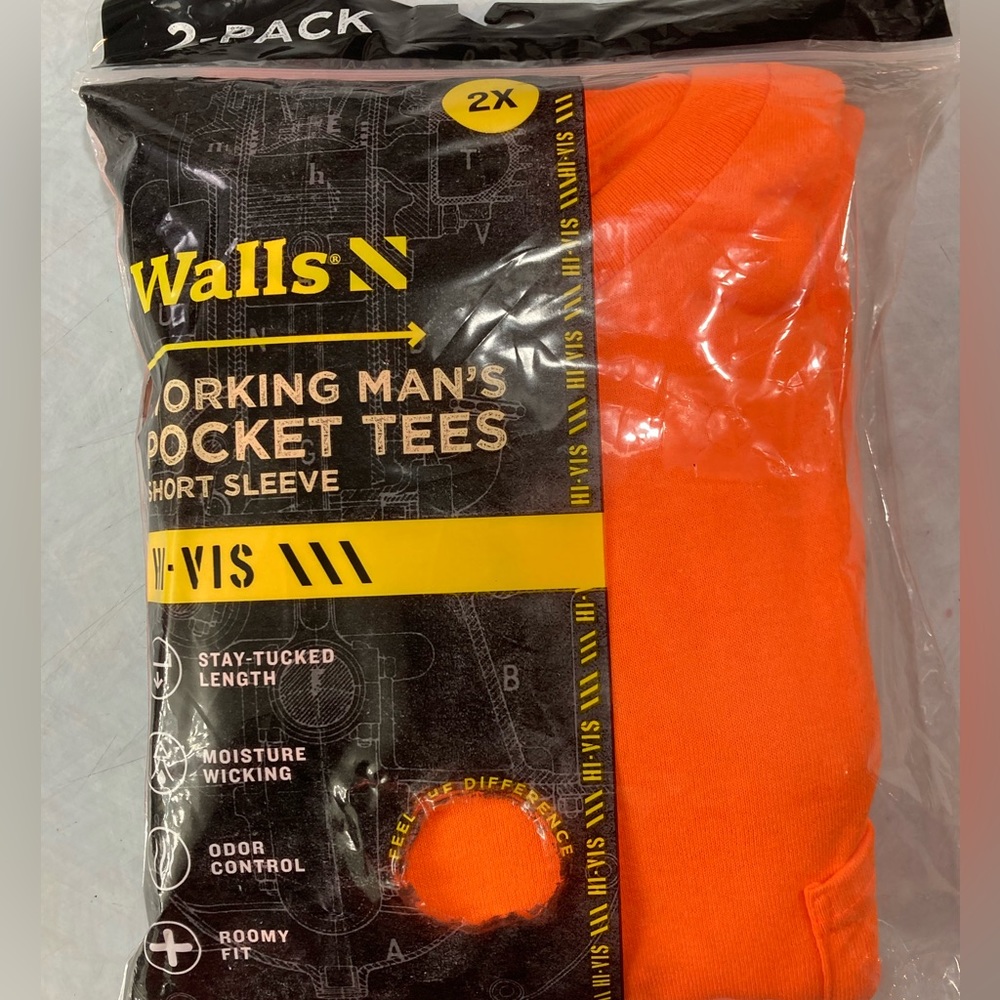 Walls Hi-Vis short sleeve pocket tees 2-pack